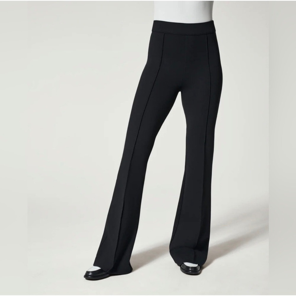 Spanx 20252R The Perfect Pant Black Knit Ponte Hi-Rise Flare Womens Medium